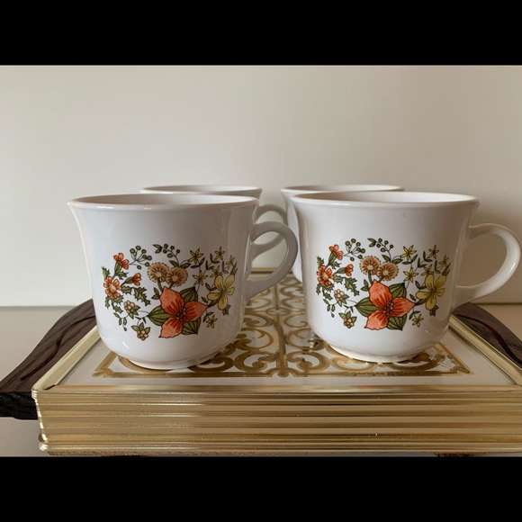 Vintage 1970's Corning Corelle "Indian Summer" Pattern Coffee Mugs Set of 4 - Picture 5 of 9